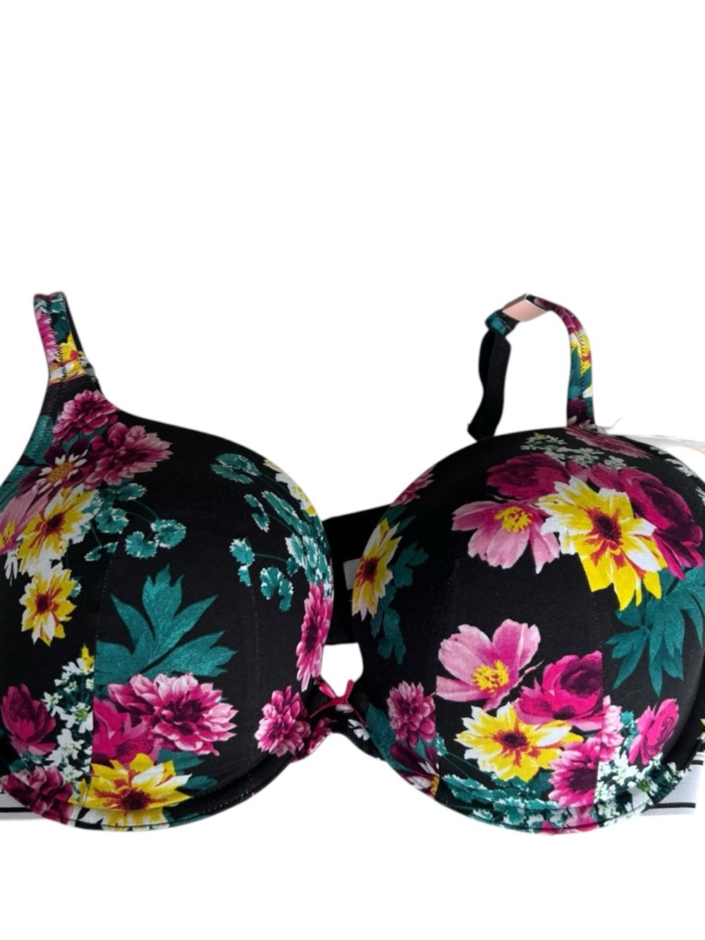 Cacique Black Vibrant Floral Boost Plunger Bra